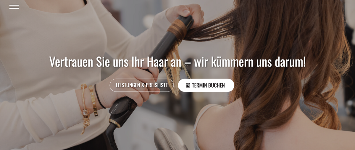 Screenshot of the Salon Ismet's new website