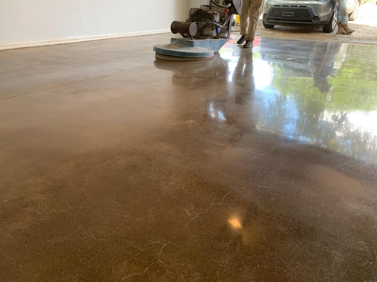 Expert Residential Polished Concrete in Dallas-Fort Worth, featuring a beautifully polished concrete floor in a residential home, showcasing professional quality craftsmanship.