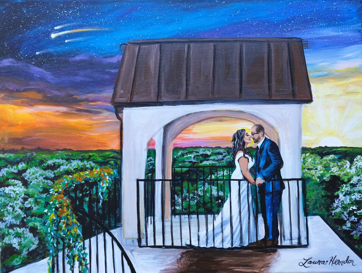 live wedding painting by Laura Herndon