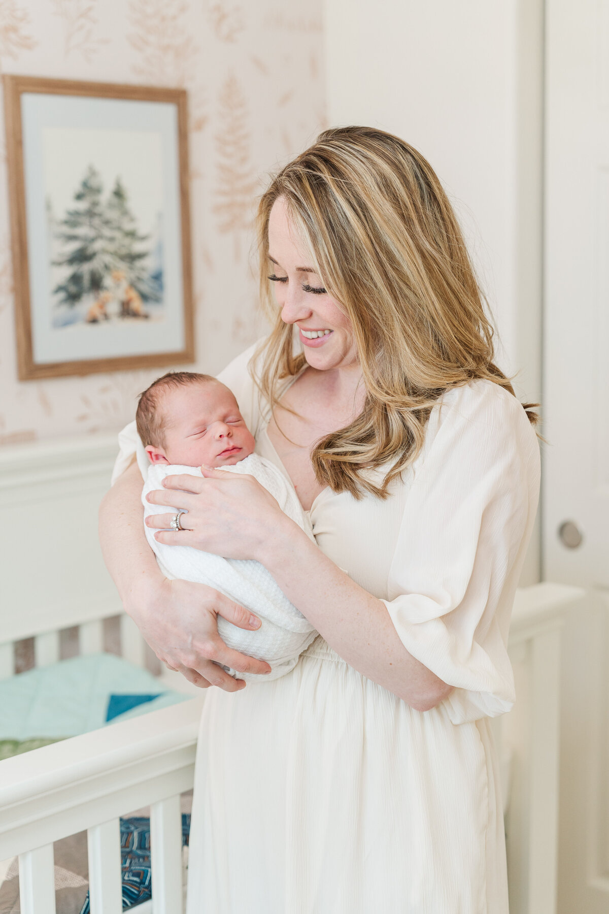 Baby boy woodland nursery lifestyle newborn session elena spraguer photography 0043