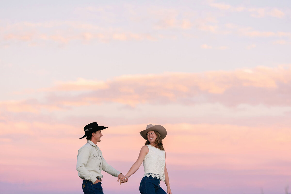 Tucson Arizona engagement photography in wide open desert