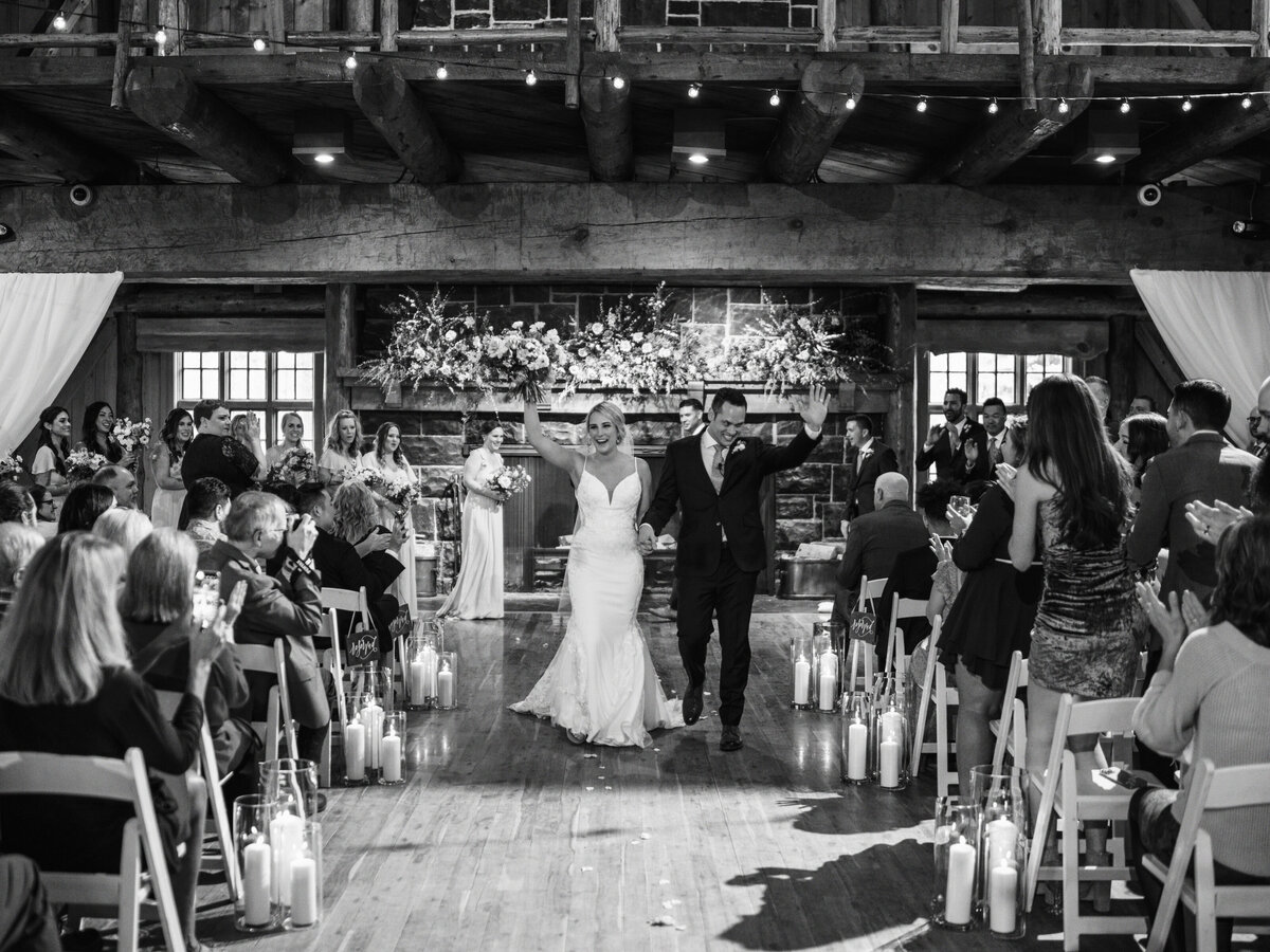 bride and groom ceremony exit sunriver resort