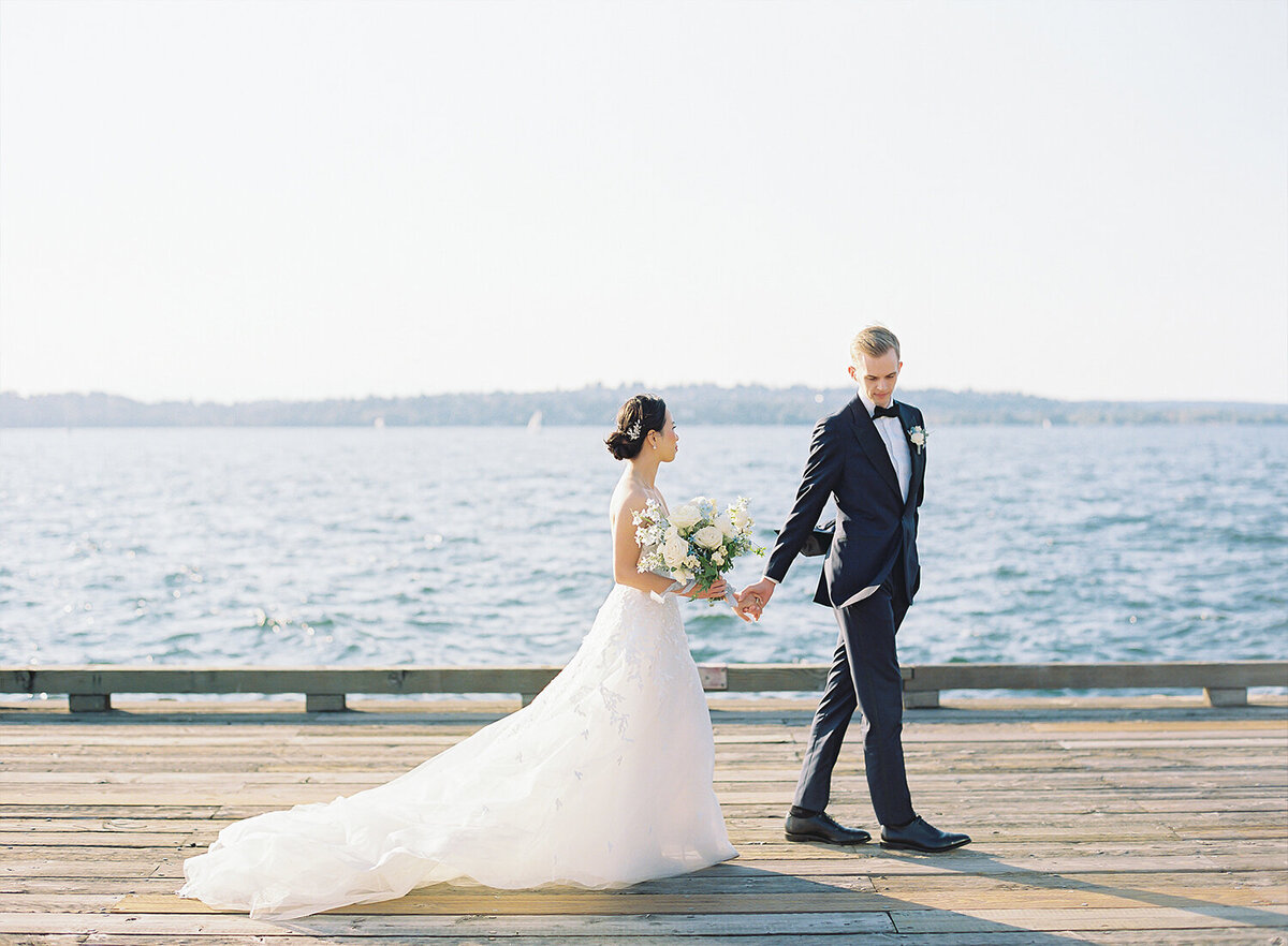 Woodmark Hotel Wedding Photographer, Wirkland - Seattle Waterfront Wedding - Film Photographer - Light and Airy - 39