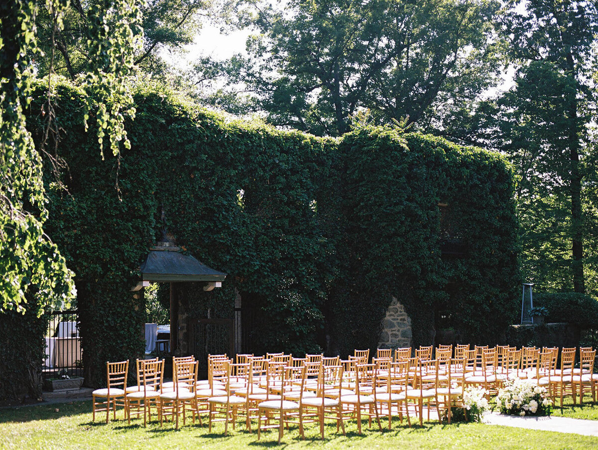Photo of a ceremony setup at goodstone inn