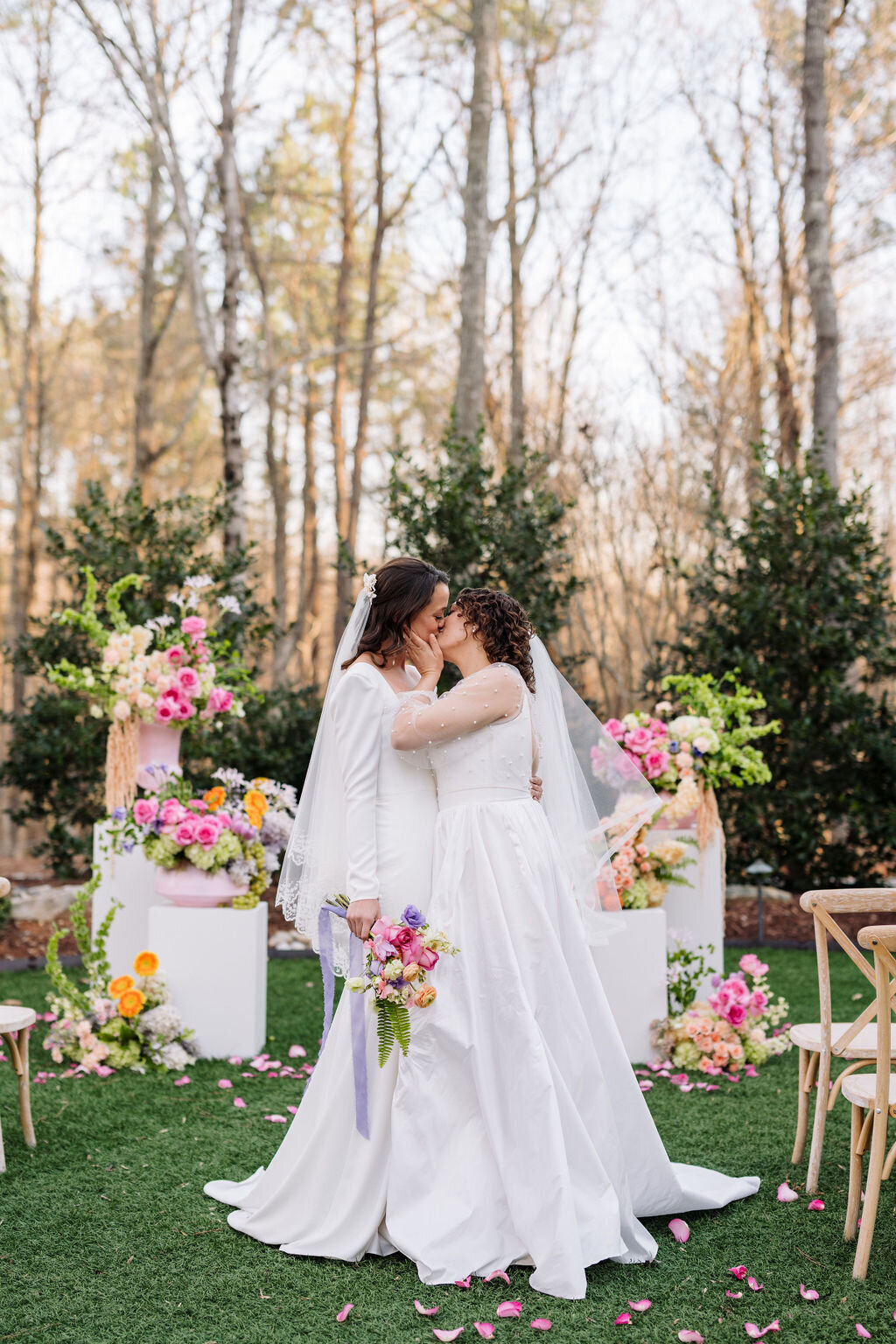 LGBTQ wedding ceremony at Carolina Grove wedding venue