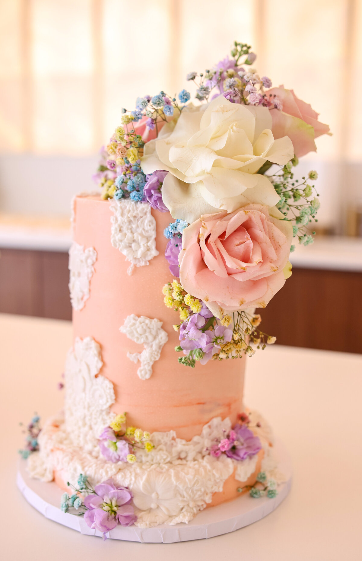 floral birthday cake  in Columbus Georgia by branding photographer Amanda Richardson Photography
