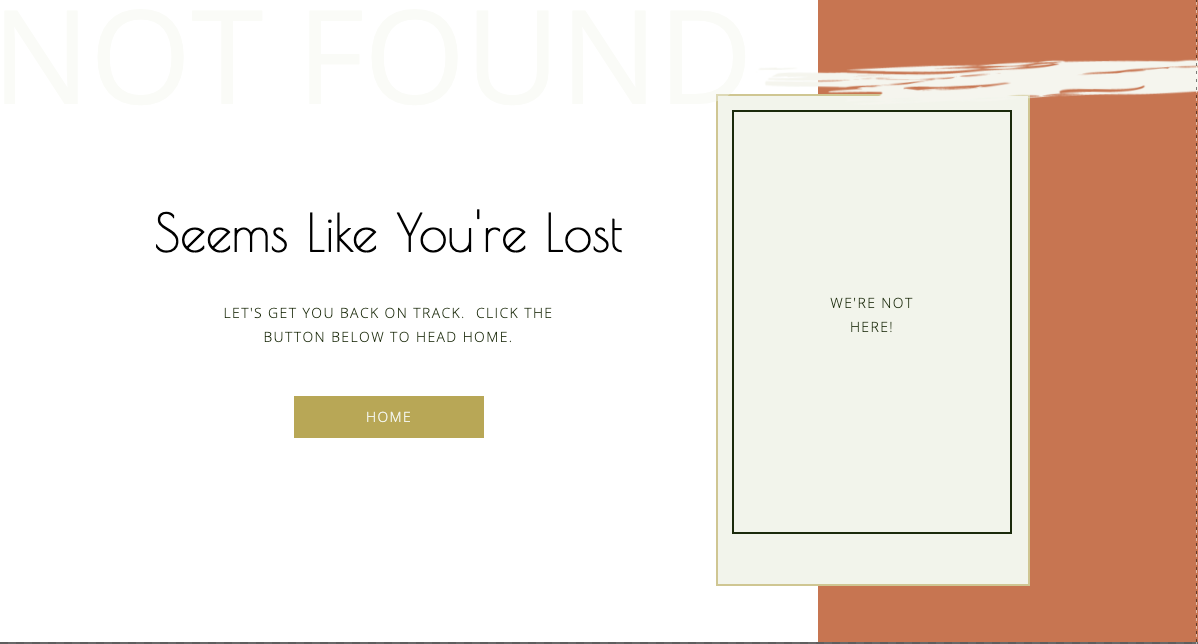 You're Lost page, modeling website template