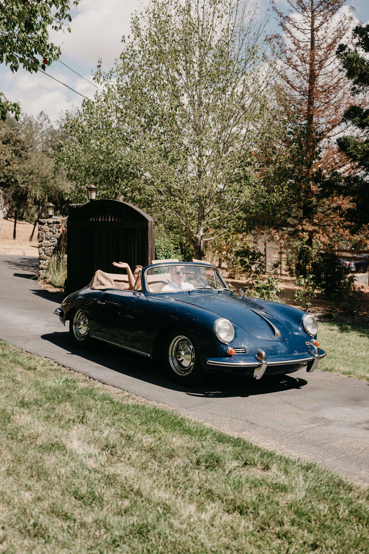 Sonoma Private Estate Wedding vintage porsche