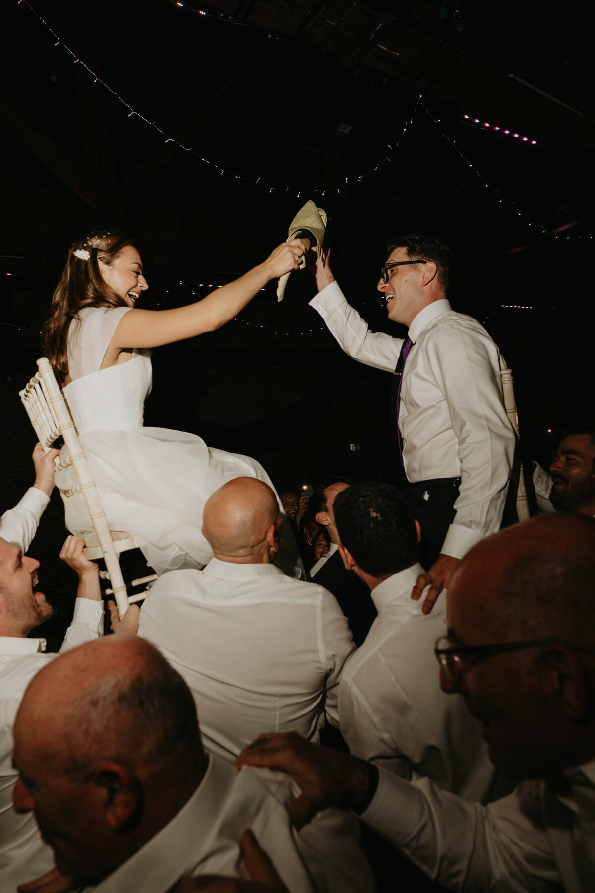 Jewish wedding chair dance at The Brewery in London. 