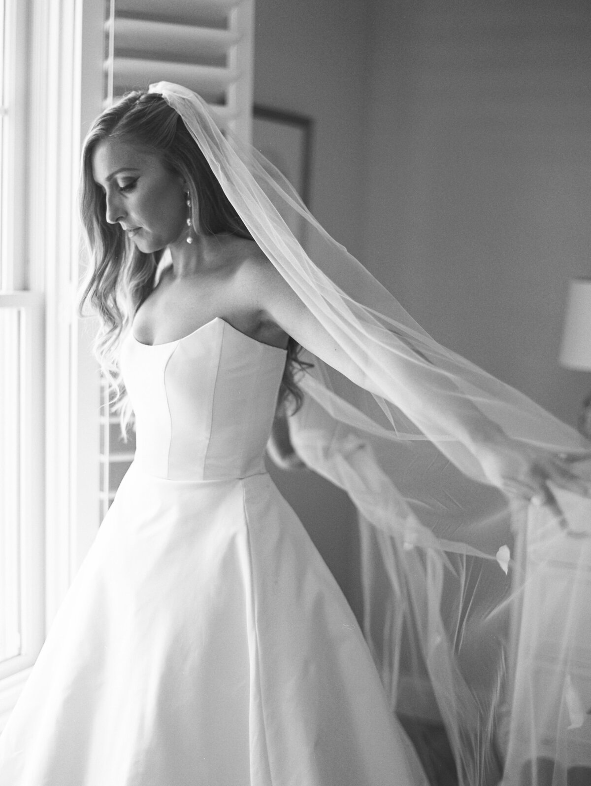 bride getting ready for Cape Cod wedding Massachusetts