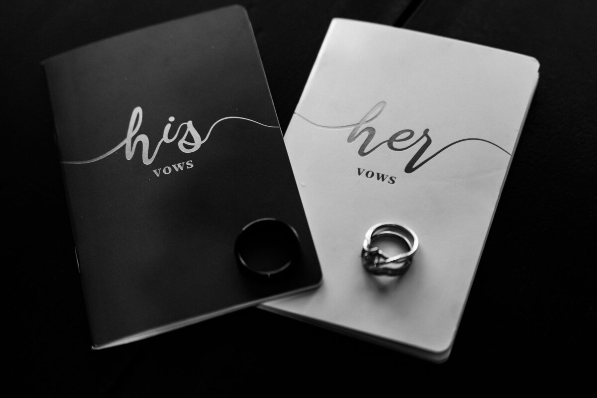 Vowel books and rings - Baltimore wedding photography