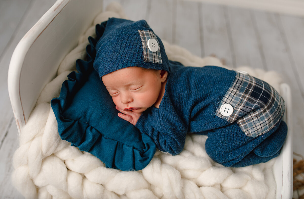baby boy bed prop blues
