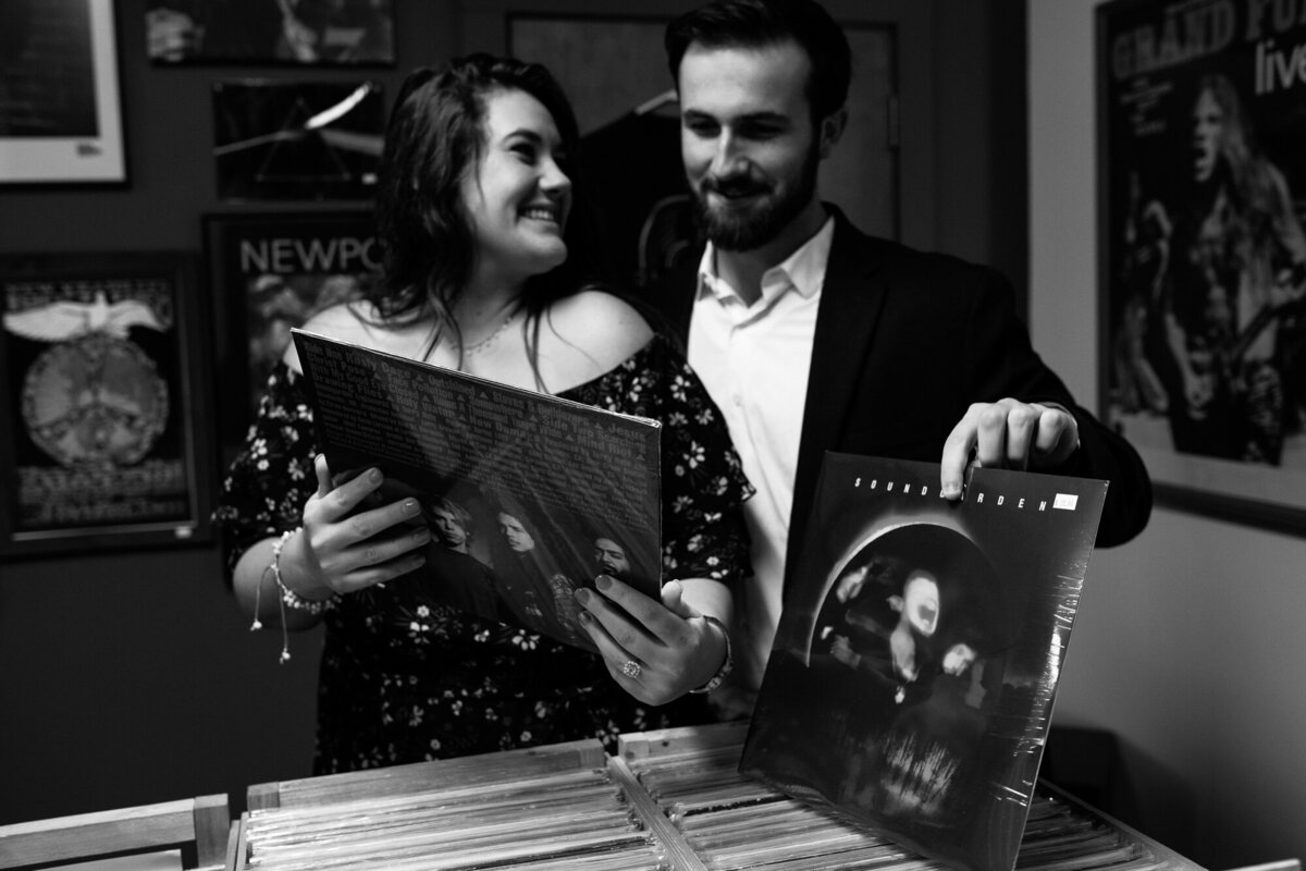 Couple browses through record store in Westerville Ohio