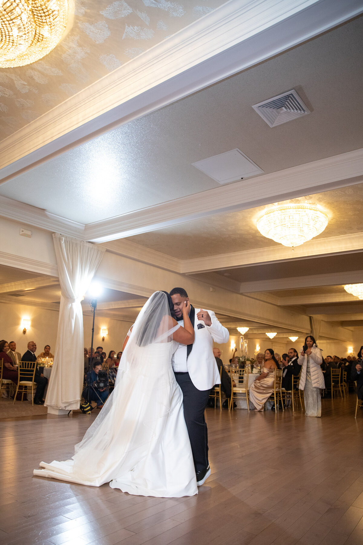 Bride and groom during their first dance