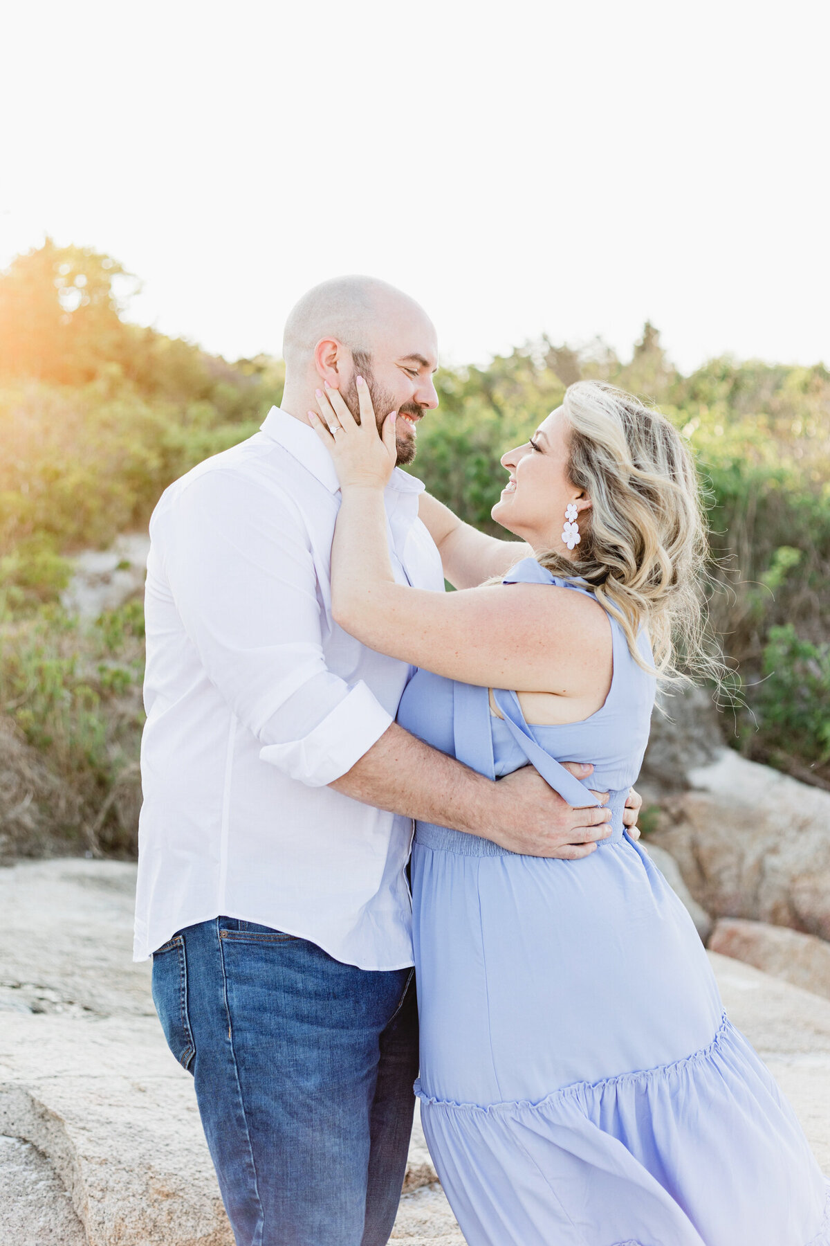 An engagement session at Wingearsheek Beach in Gloucester, Massachusetts