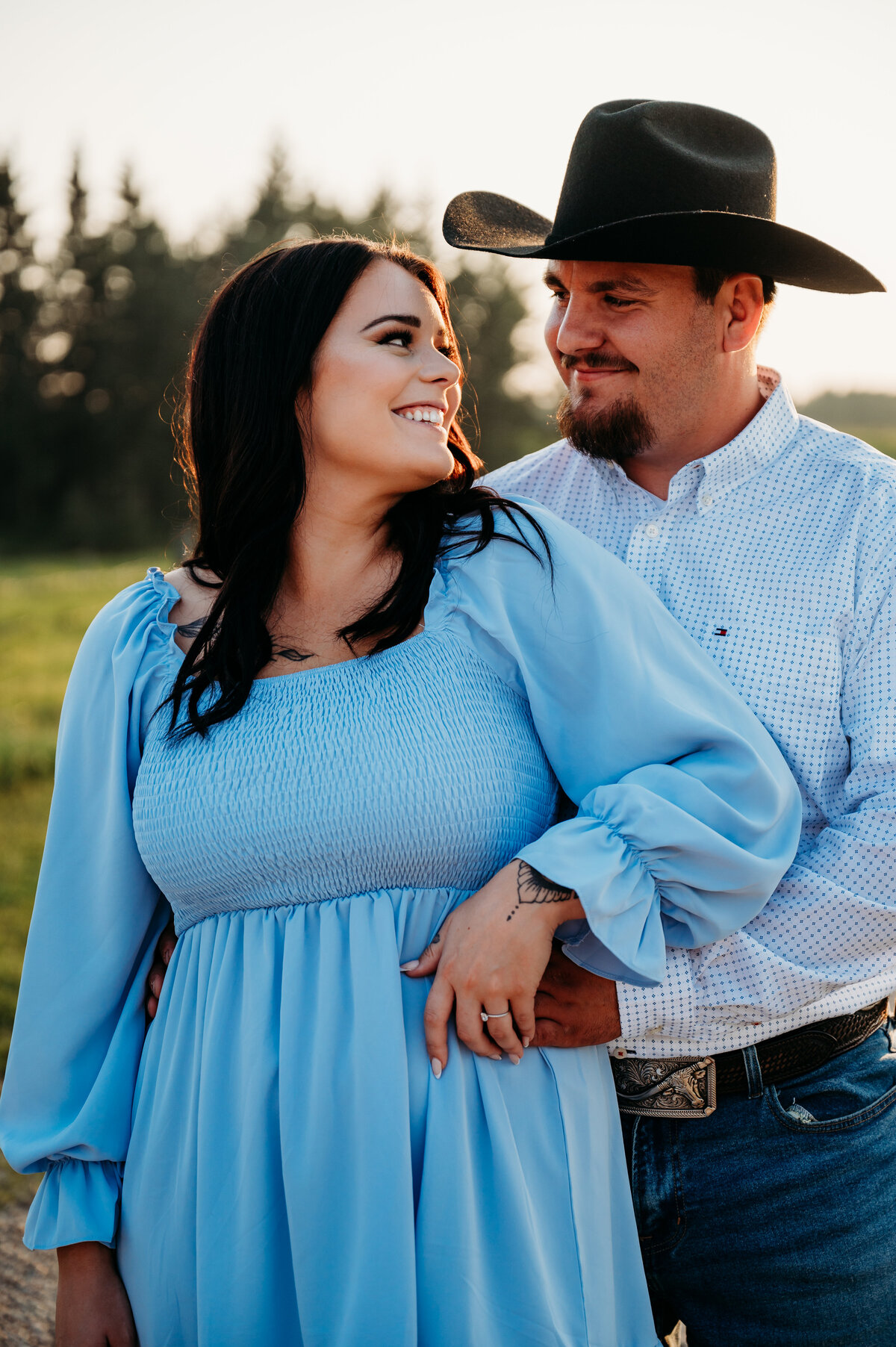 cowboy engagement photography in Edmonton