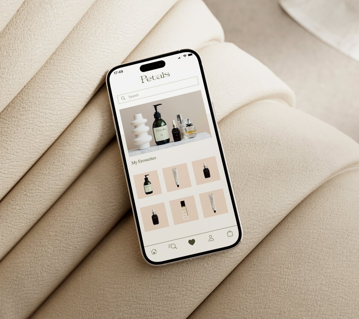 mobile website for a beauty brand
