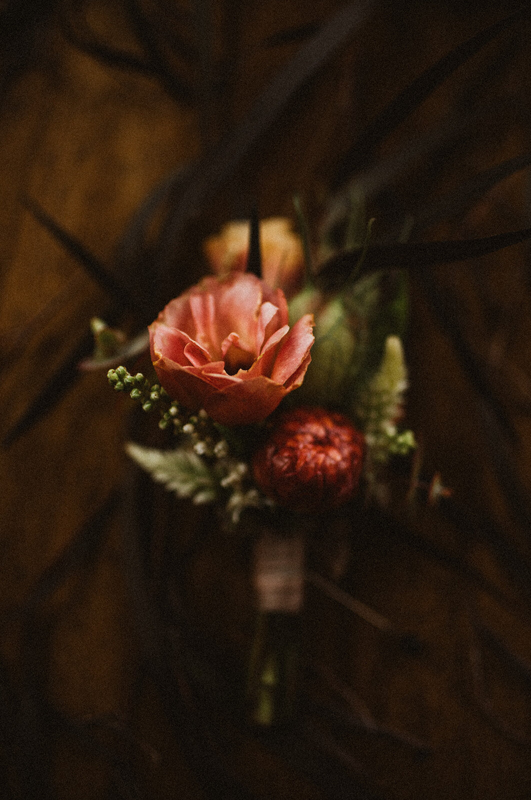 colorful boutonniere 