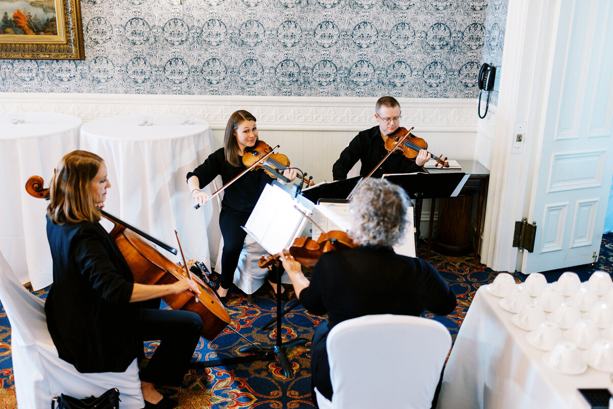 string quartet playing at St James Hotel wedding