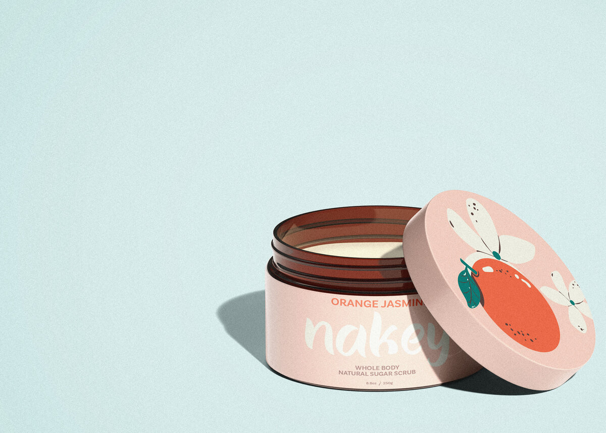 Nakey Sugar Scrub Container Packaging Design