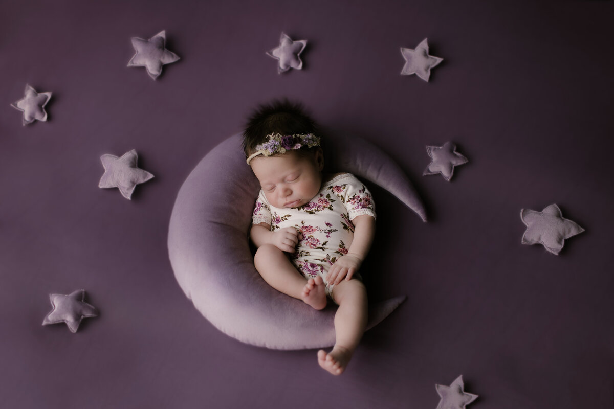 Newborn Photo shoot moon and stars
