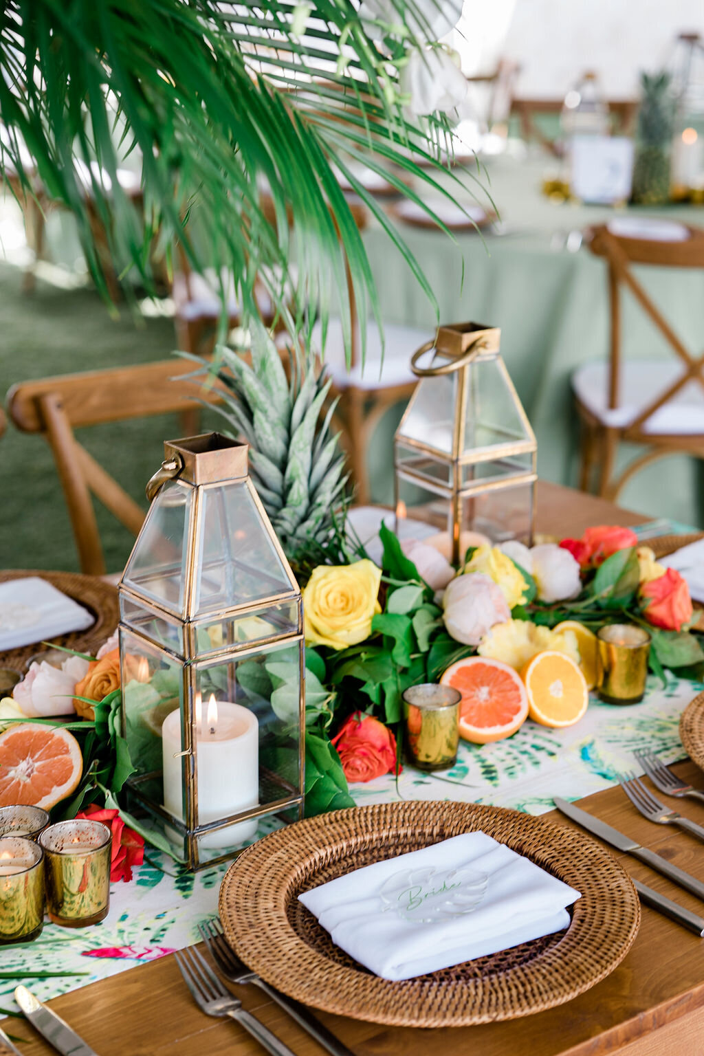 A tropical tablescape at The Perry in Key West, Florida