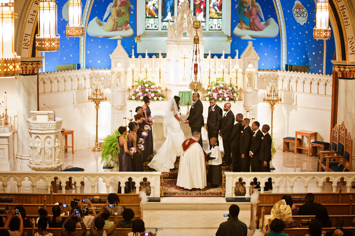 Philadelphia Wedding at Ballroom at the Ben reception ceremony at Our Lady of Lourdes in Philadelphia photo by Jen Childress Photography