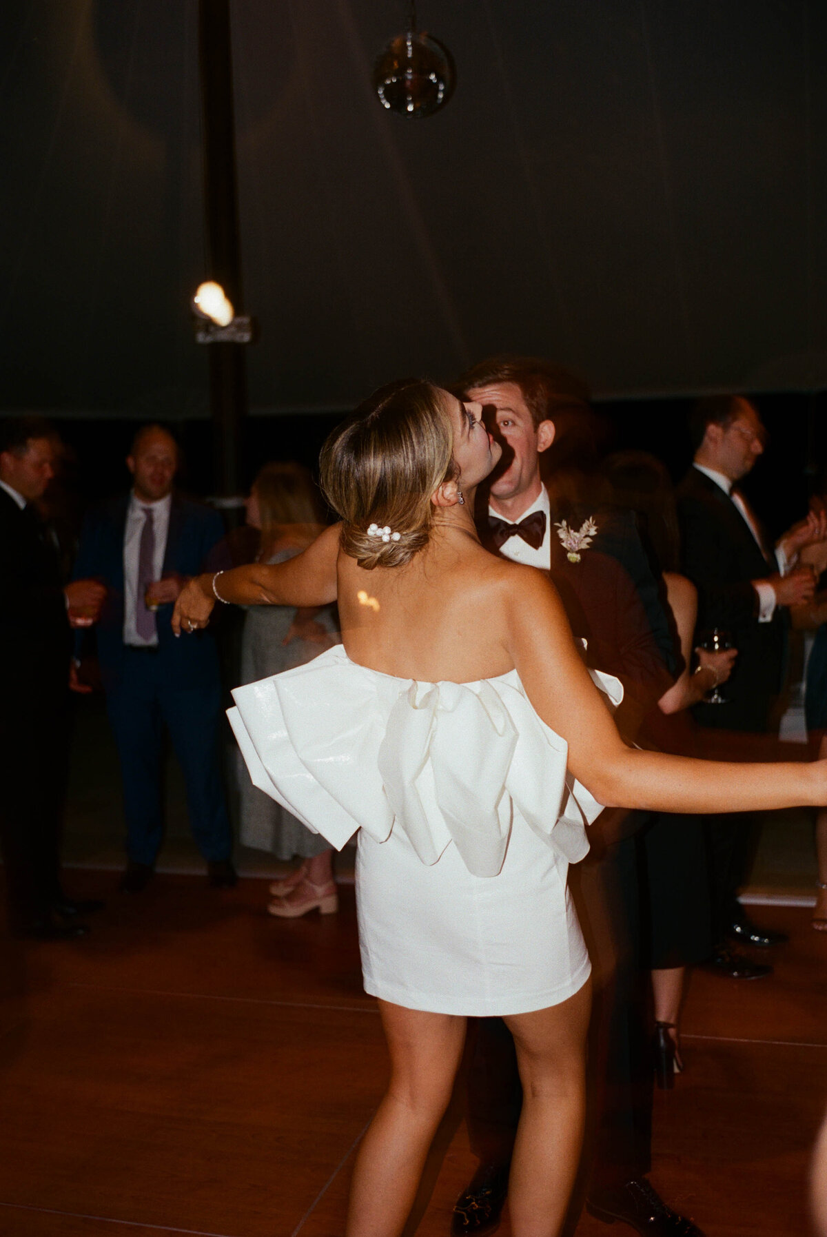 Joyful wedding reception moment at Hasbrouck House.