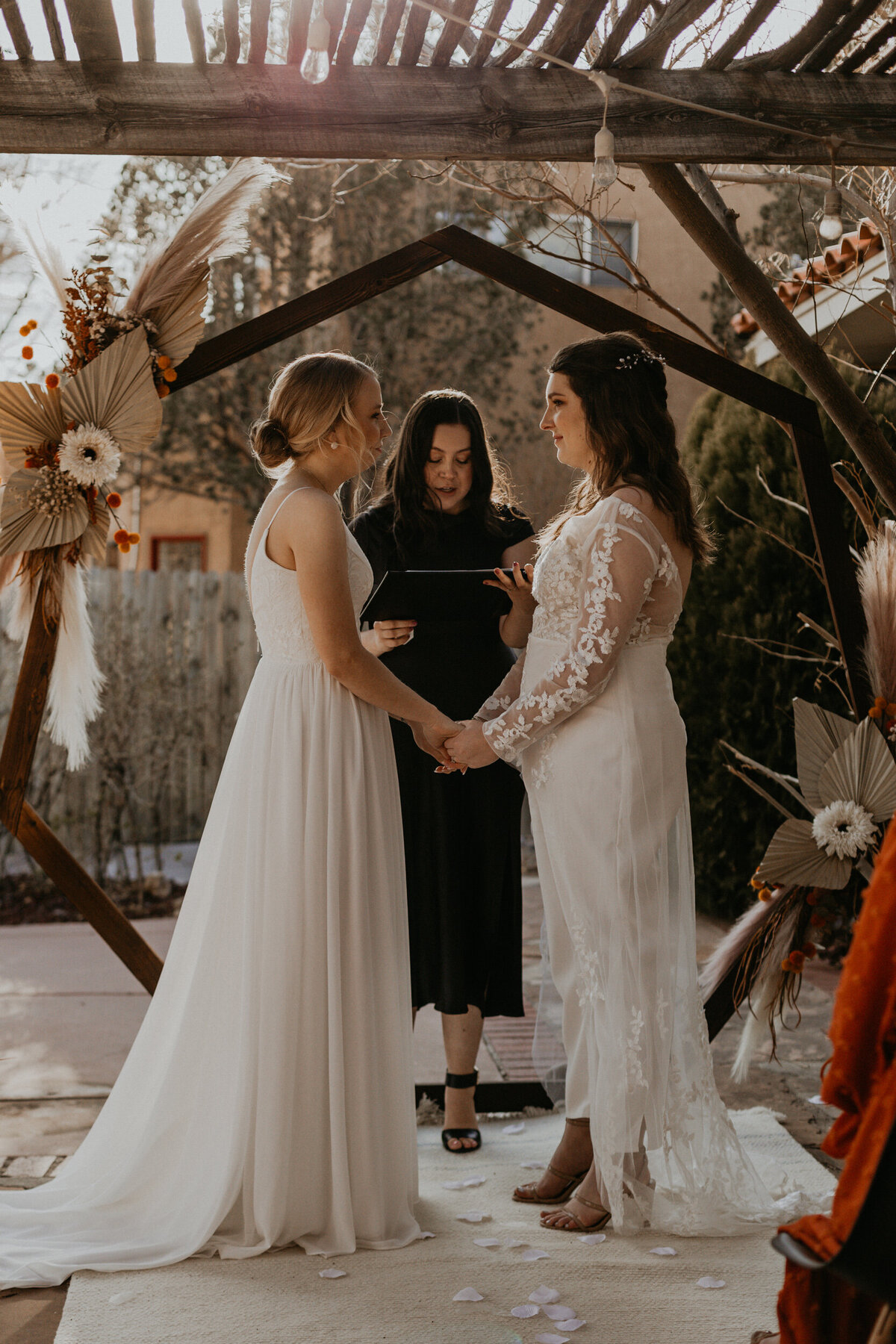 LGBTQ+ intimate ceremony with two brides