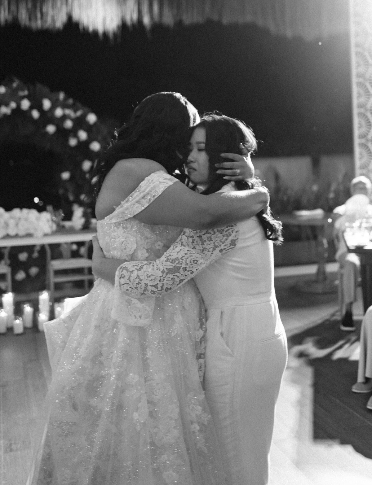 wedding first dance, emotional bride at Mexico destination wedding