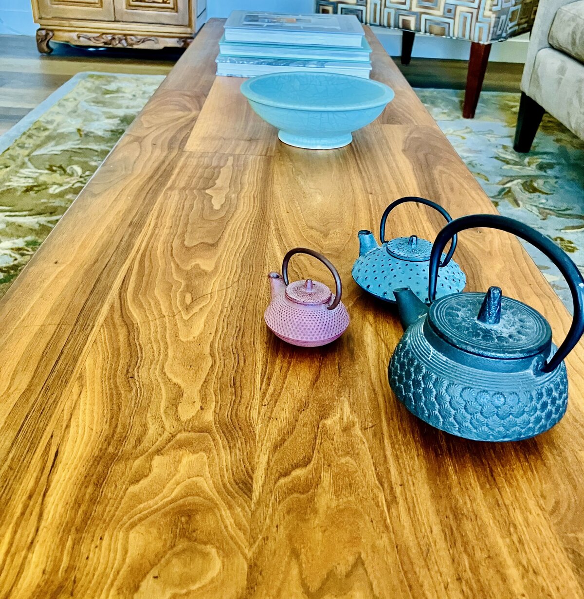 teapots on table
