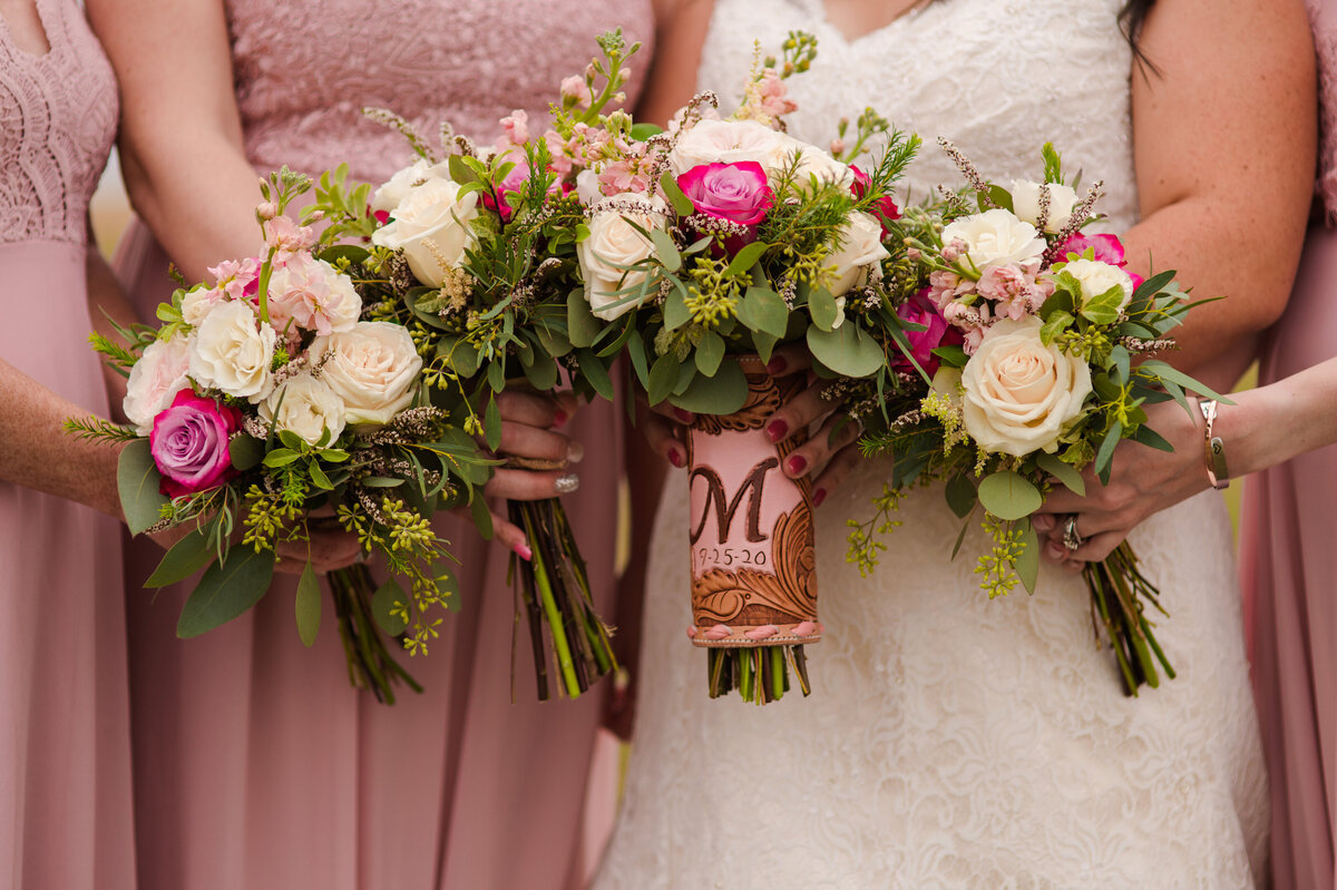 bridesmaids nude dresses getting ready manhattan kansas wedding photographer-7