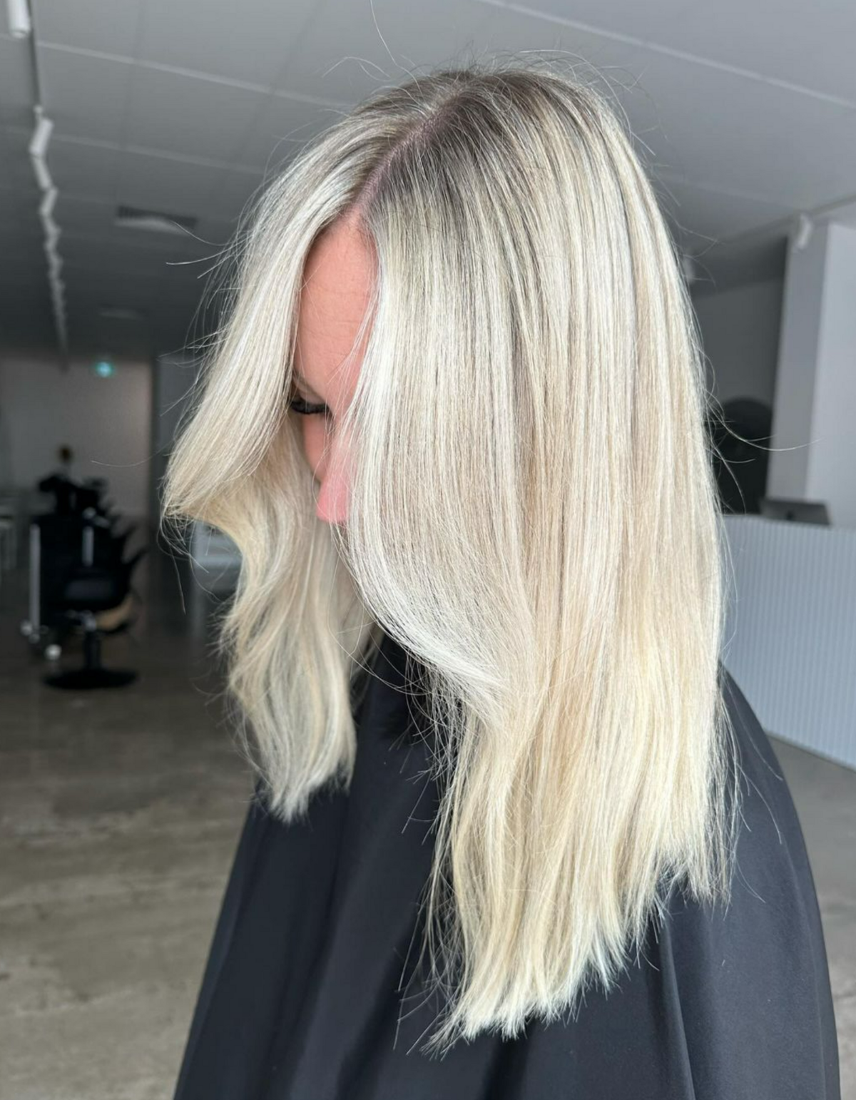 Bright blonde hair