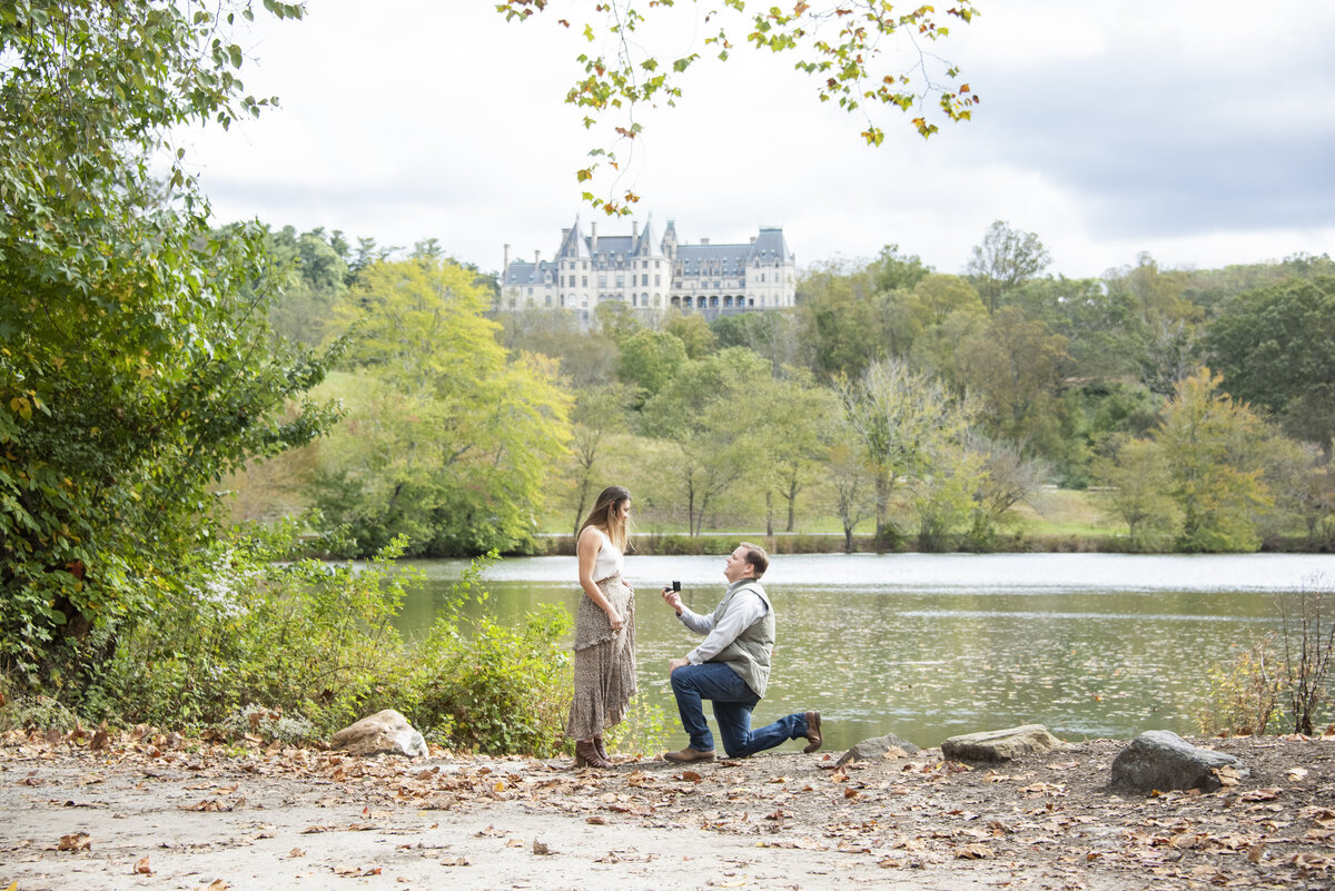 Couple engagement proposal at Biltmore Estate, Asheville, NC fall