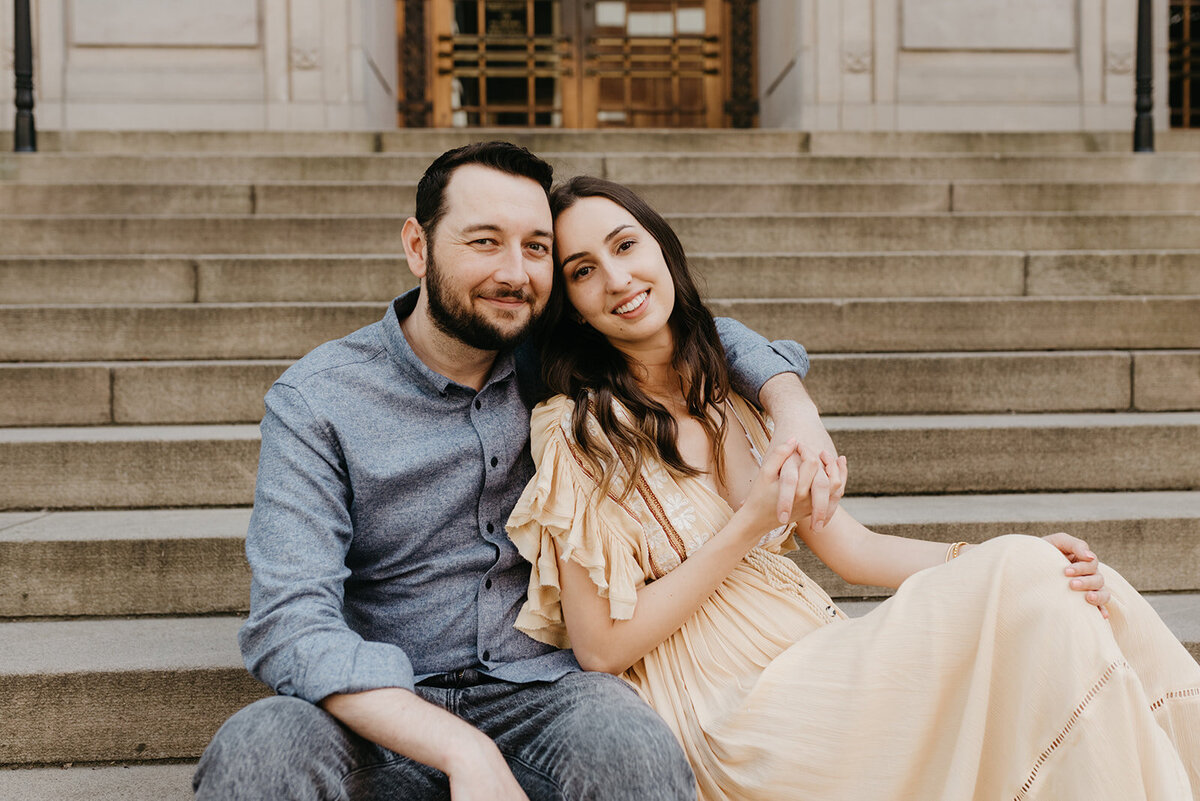 couple who just eloped in downtown portland