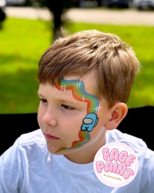 face-painting-by-alyssa-daken-rainbow-blue-among-us-boys-face-paint-design