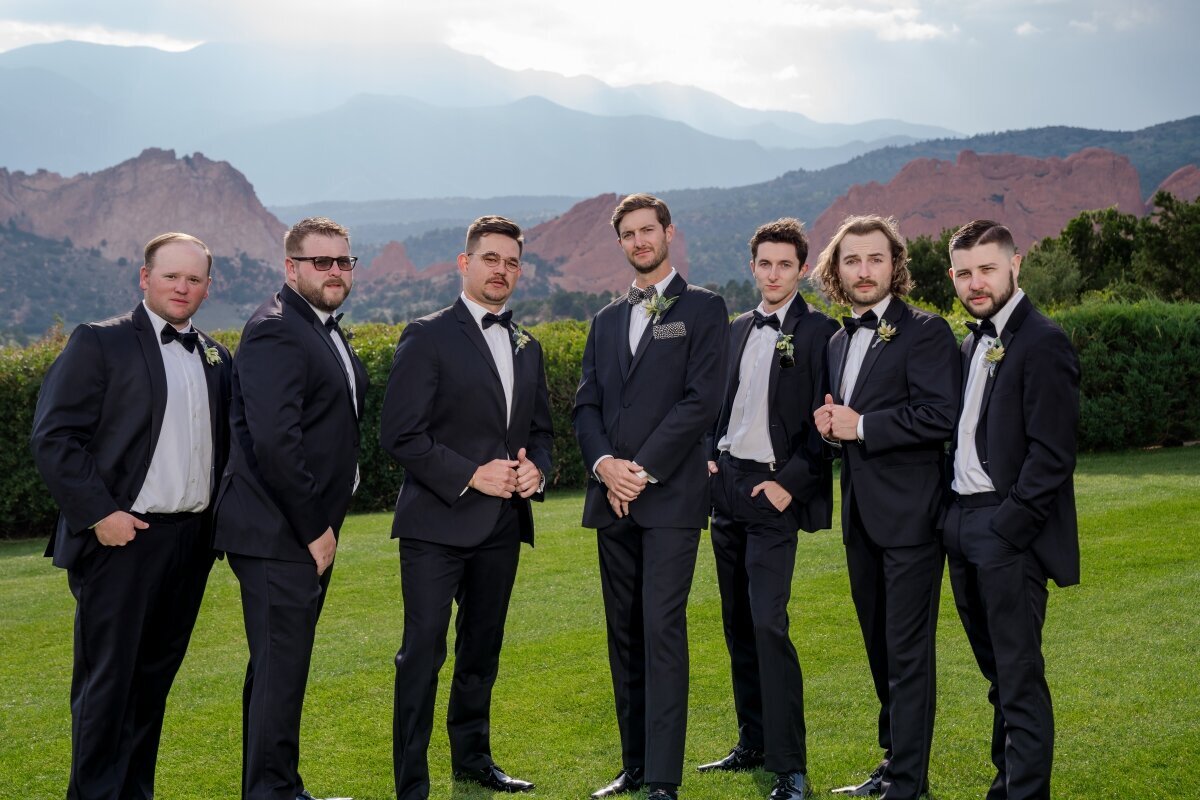 landscape groomsmen at Garden of the Gods Resort