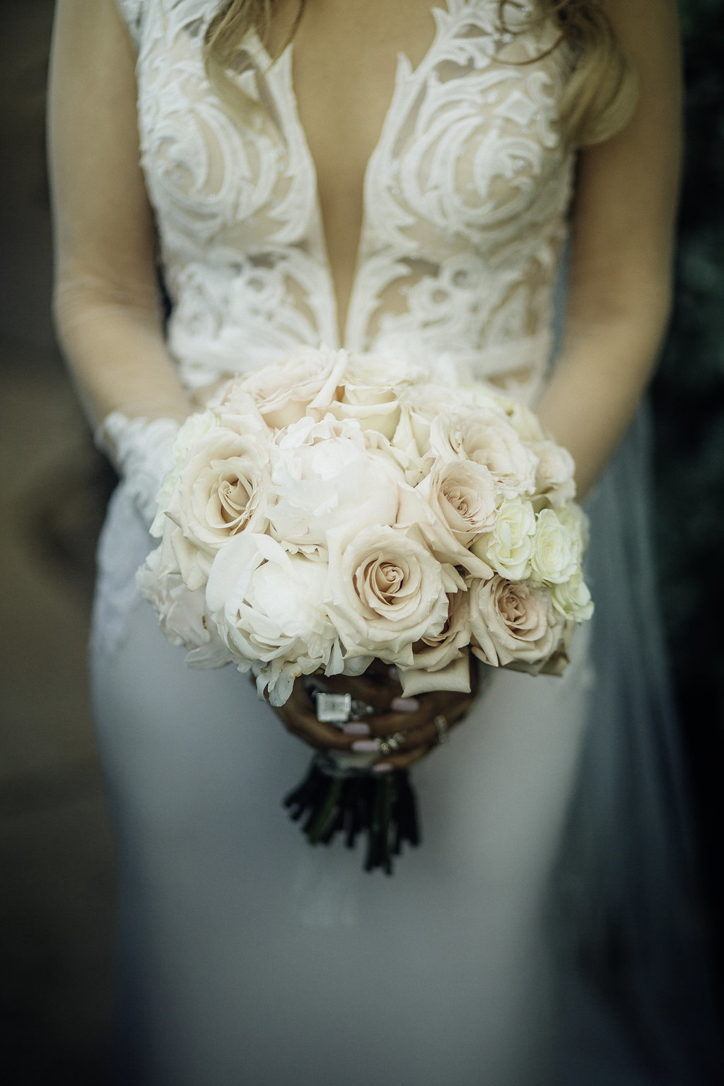 Wedding Photograph Of Bride Carrying a Bouquet Los Angeles