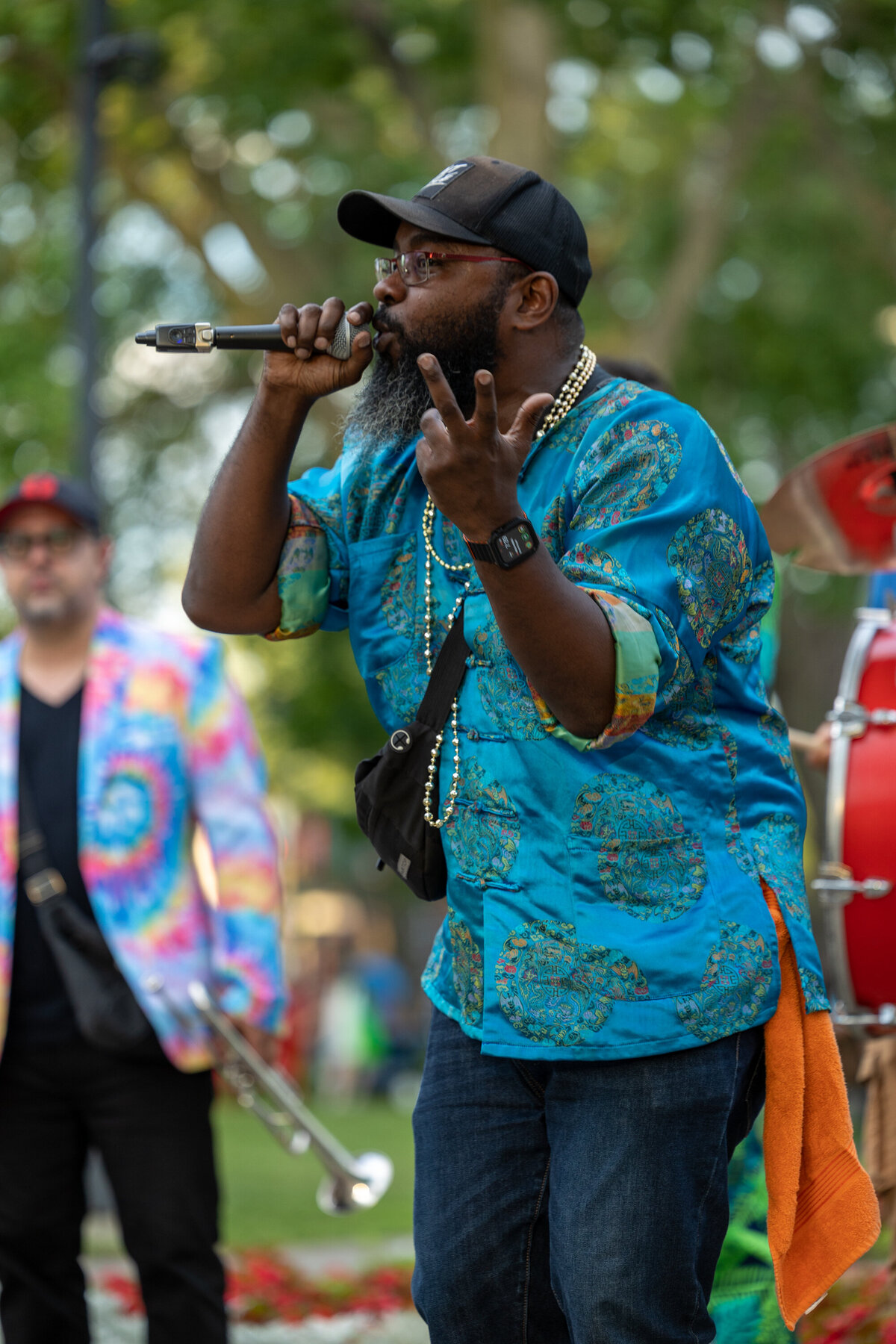 Group lead singer of the Urban Science Brass Band Montreal photography