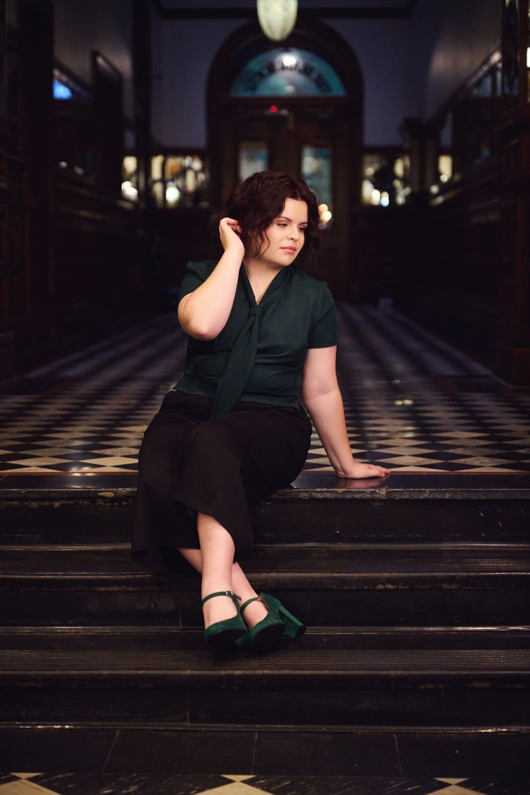 Elegant Senior Portrait in Historic Venue by High School Photographer-28