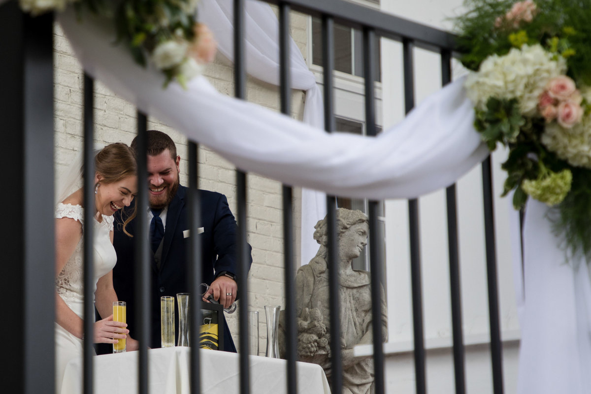 sand ceremony pic through banister