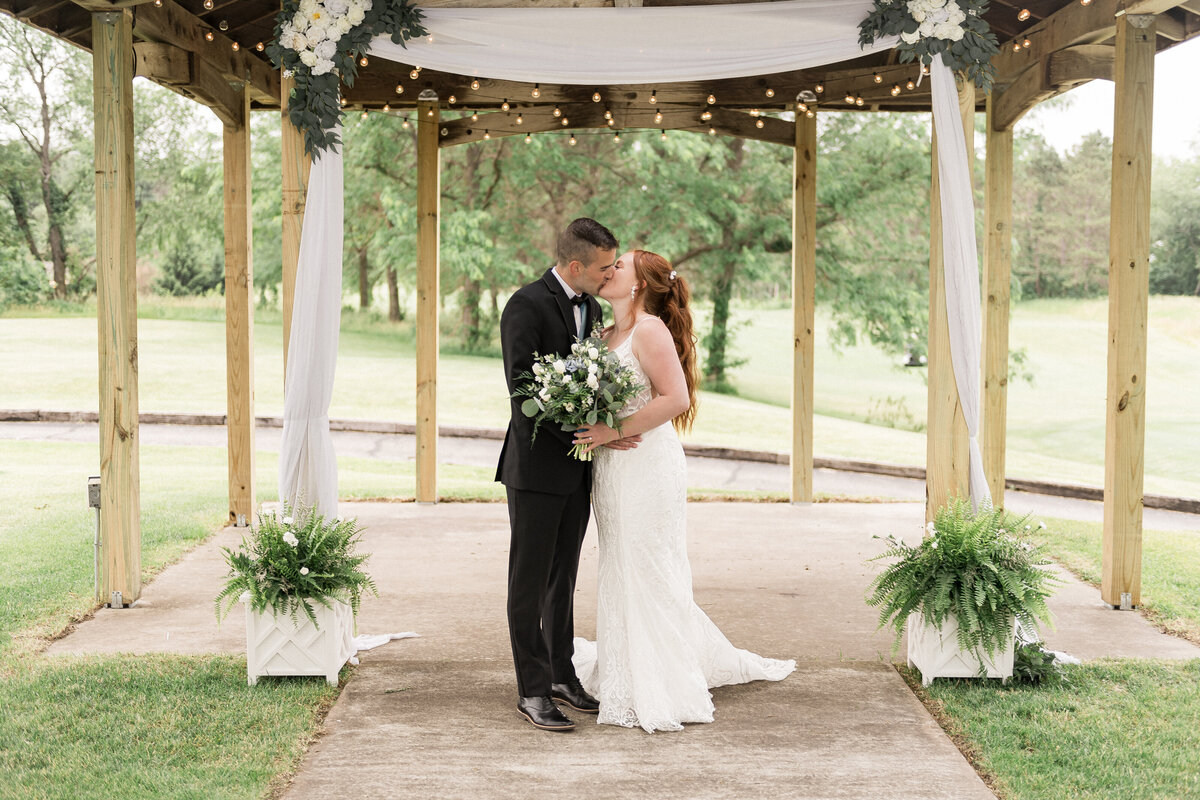 Romantic wedding couple with sunset shadows