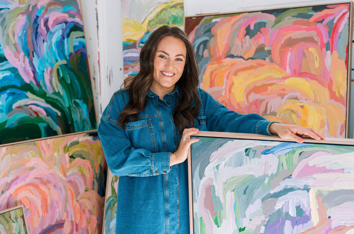 2024-08-21 Erin Reinboth Art | Surf Coast Australian Abstract Artist | Brand photoshoot with Bobby Dazzler Photography in Erin's studio at Ashmore Arts