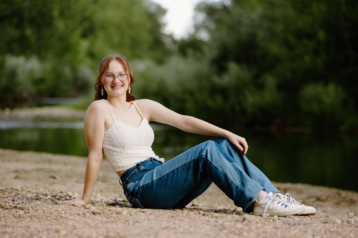 A Loveland High School senior poses for a photo during her senior photo session.
