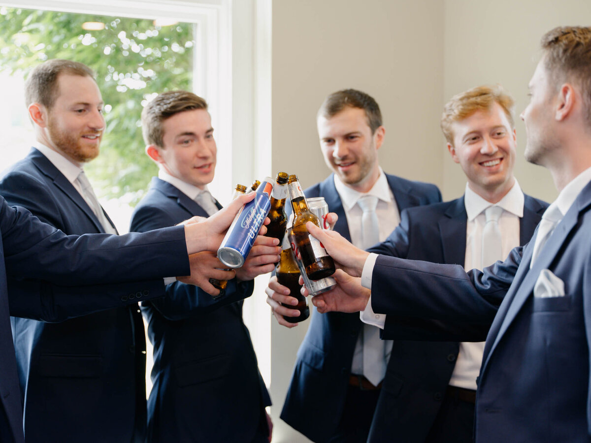 Groom with groomsmen at Cleveland Yachting Club