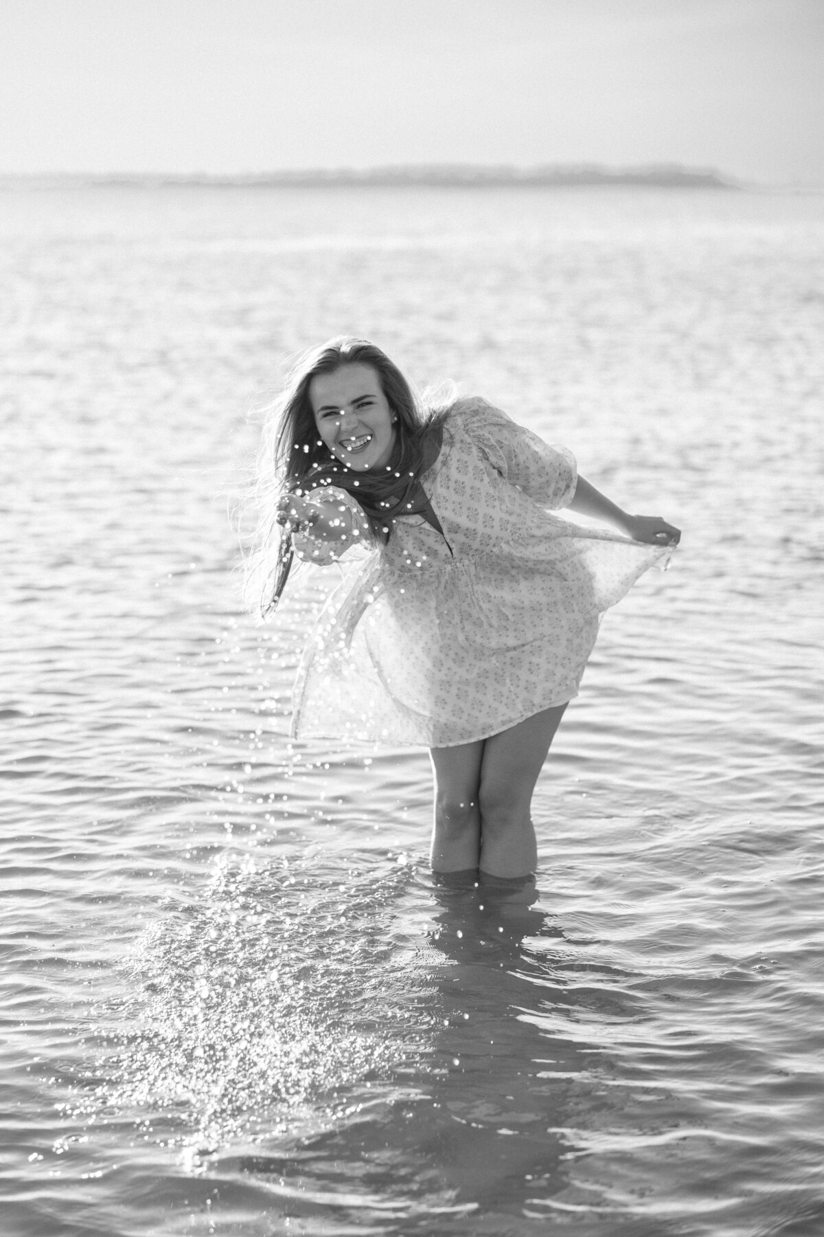 Senior photos on the beach at Edisto at sunset