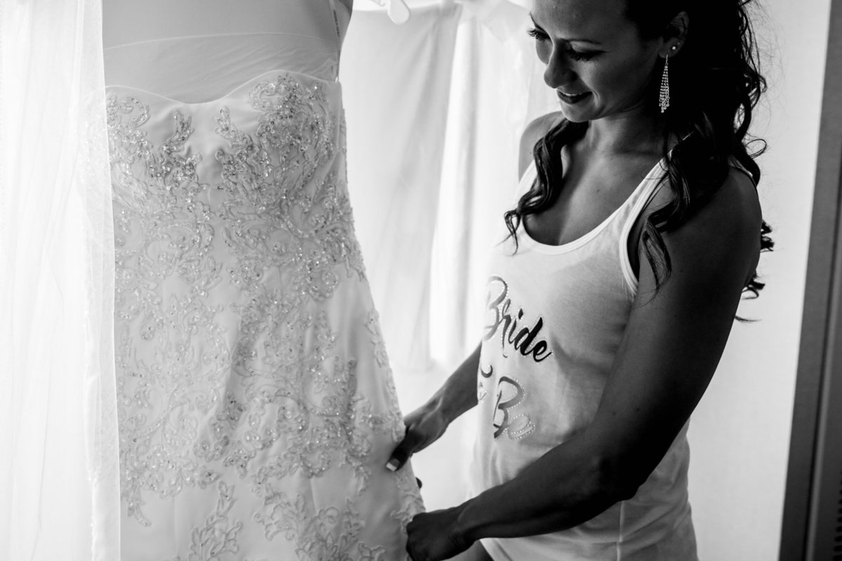 Maui Wedding Photography at The Westin Maui Resort and Spa with bride and her dress