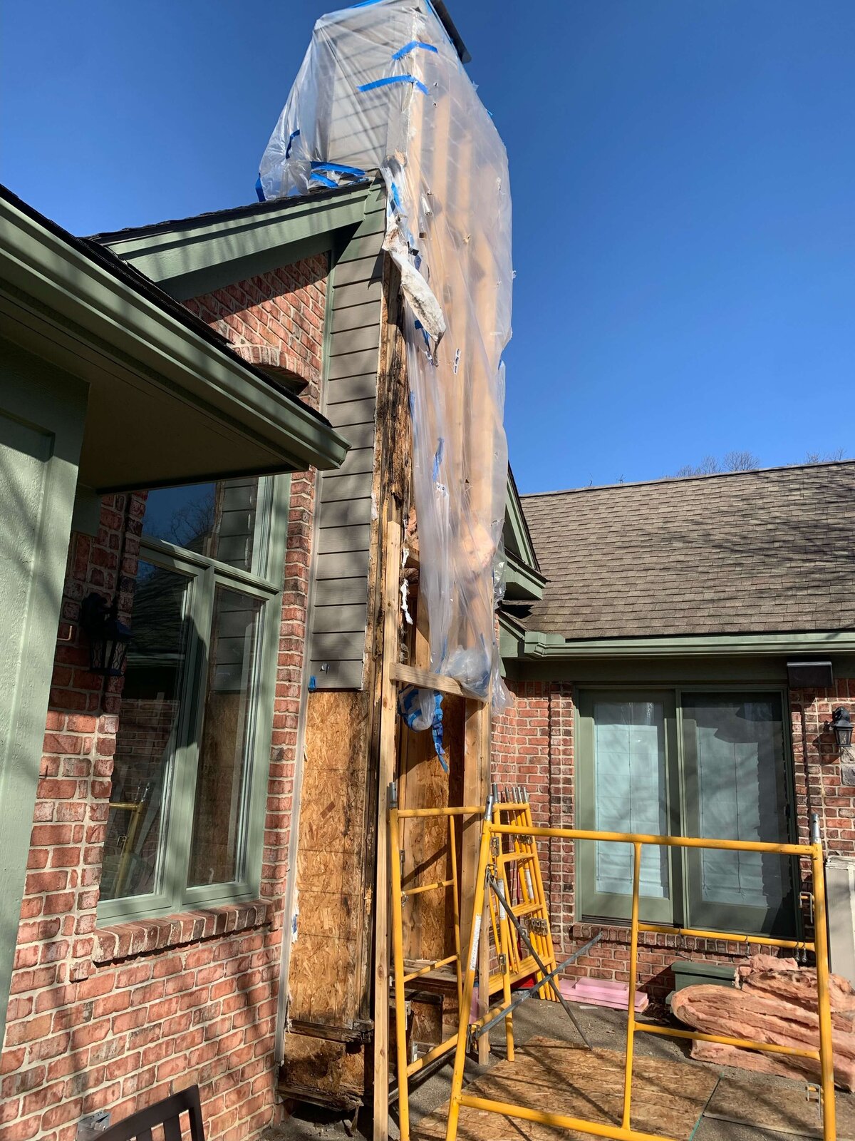 chimney in progress