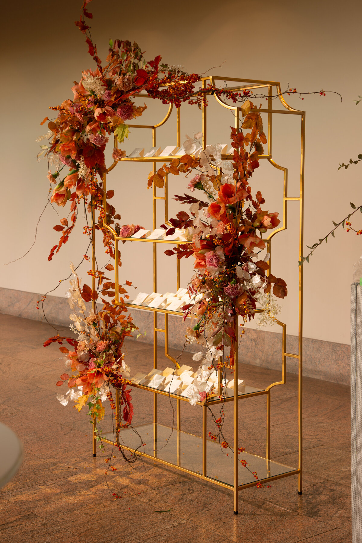 Fall florals seating chart at the Met