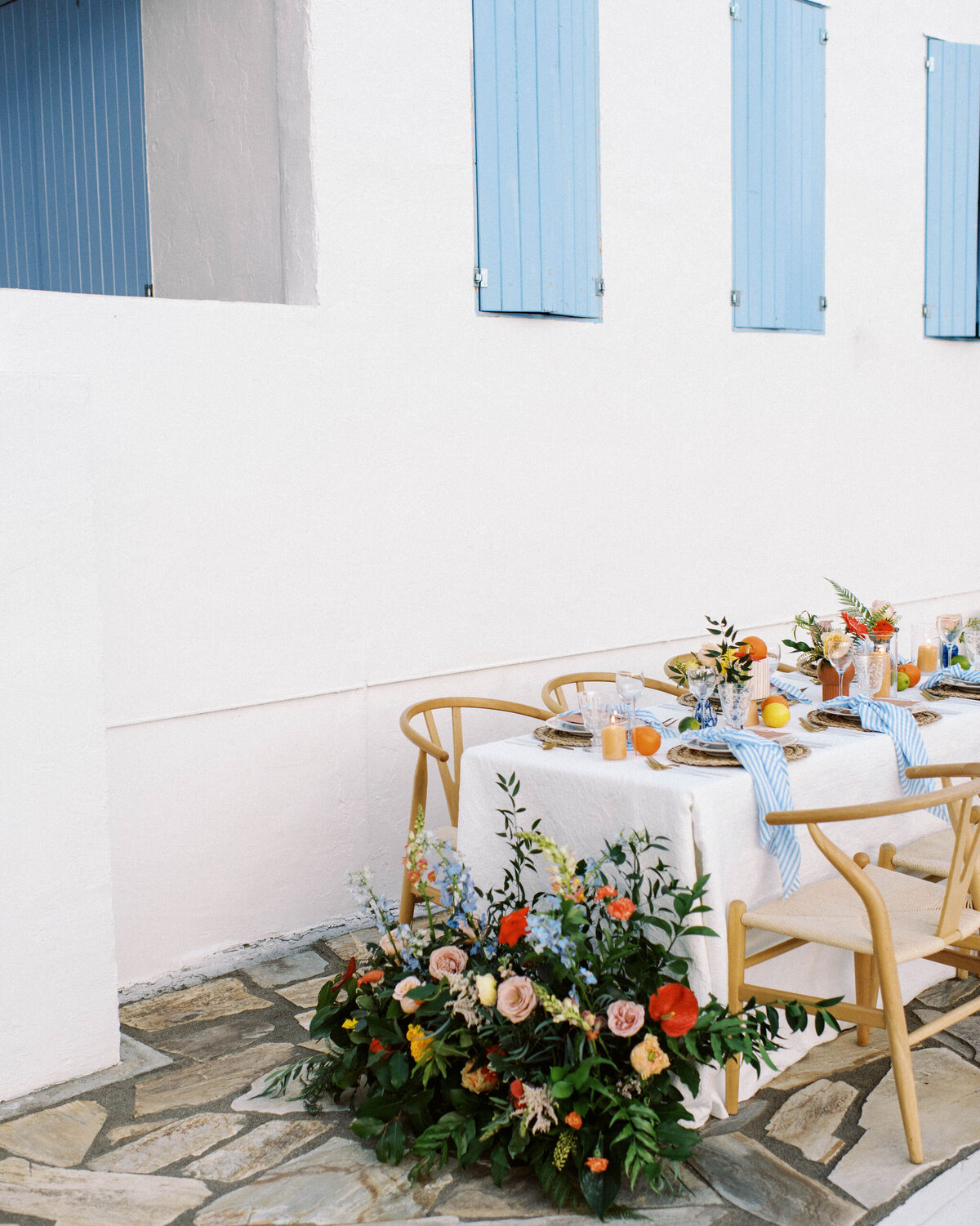 Portugal, Greece, and Spain Destination Wedding Inspiration, tropical and modern luxury wedding table design by Intimate Destination Wedding Planner Rebekah Bronte